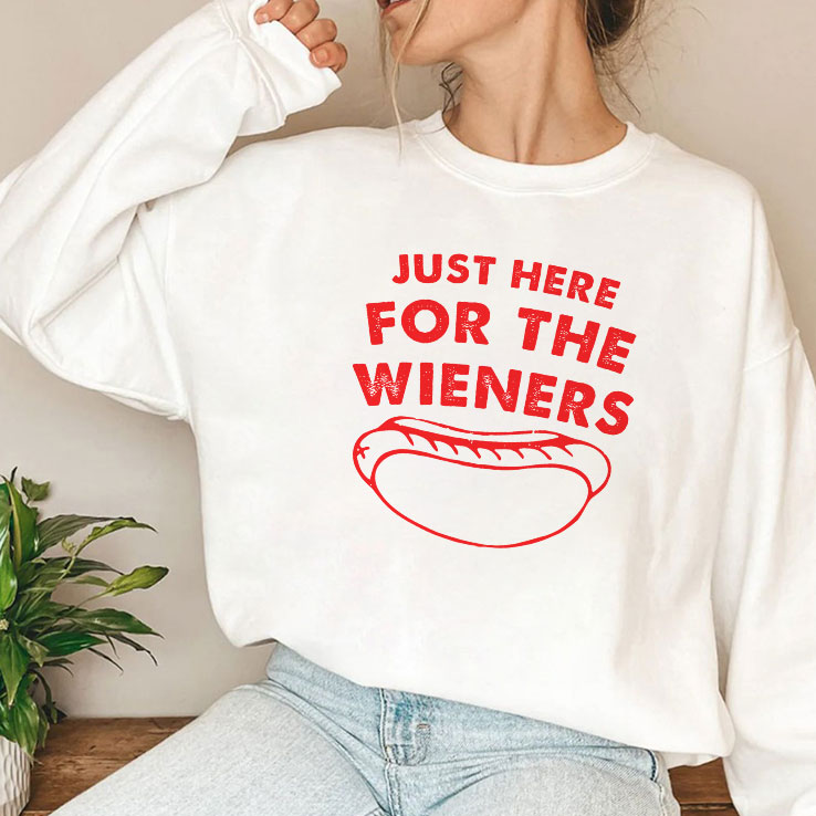 Just Here For The Wieners Funny 4th Of July T Shirt