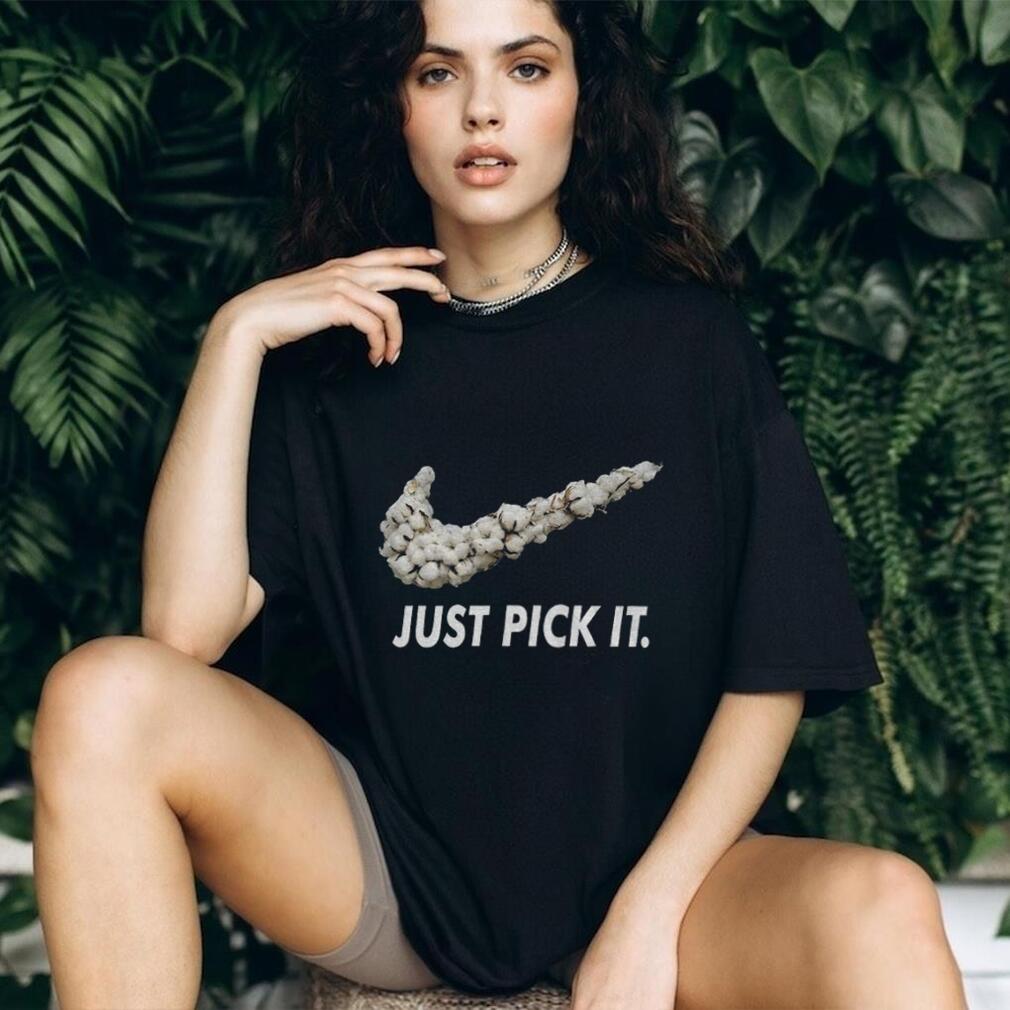 Just Pick It Cotton Swoosh Parody Funny Graphic T Shirt