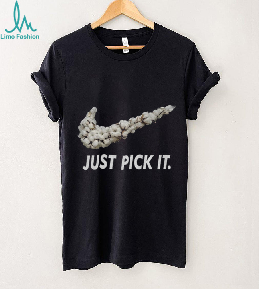 Just Pick It Cotton Swoosh Parody Funny Graphic T Shirt