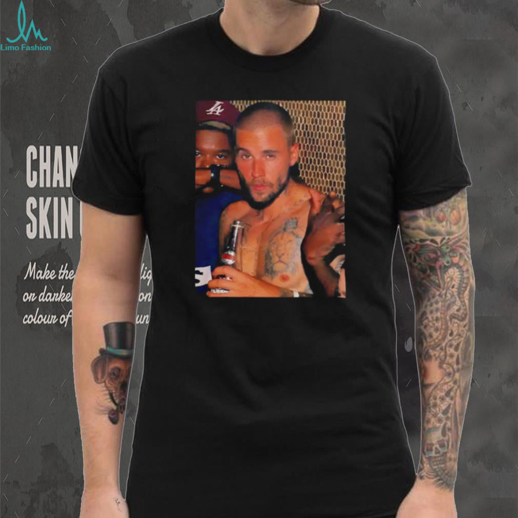 Justin Bieber Tattooed Mugshot Aesthetic Black T Shirt