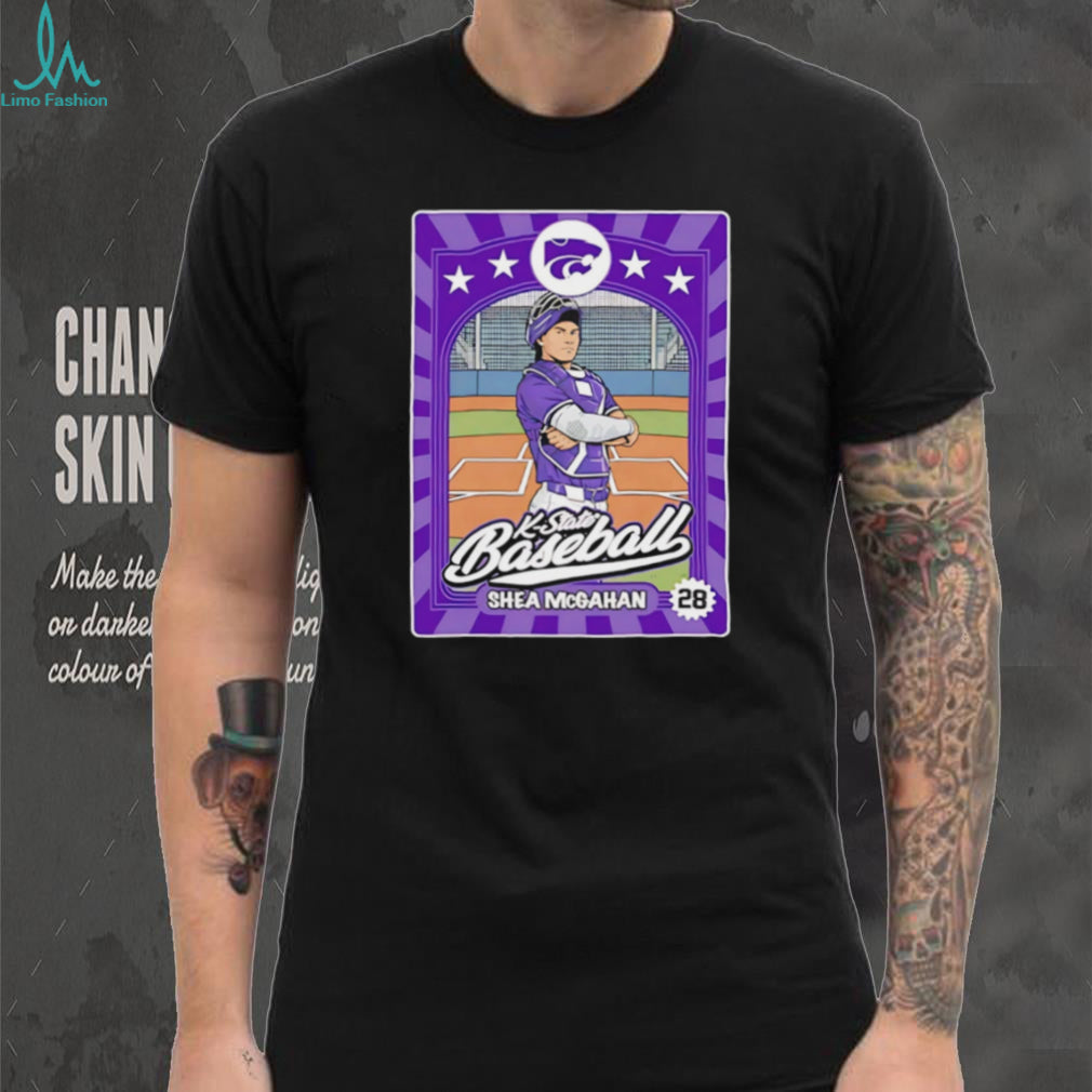 K State Baseball Shea McGahan #28 Vintage Trading Card Style T Shirt