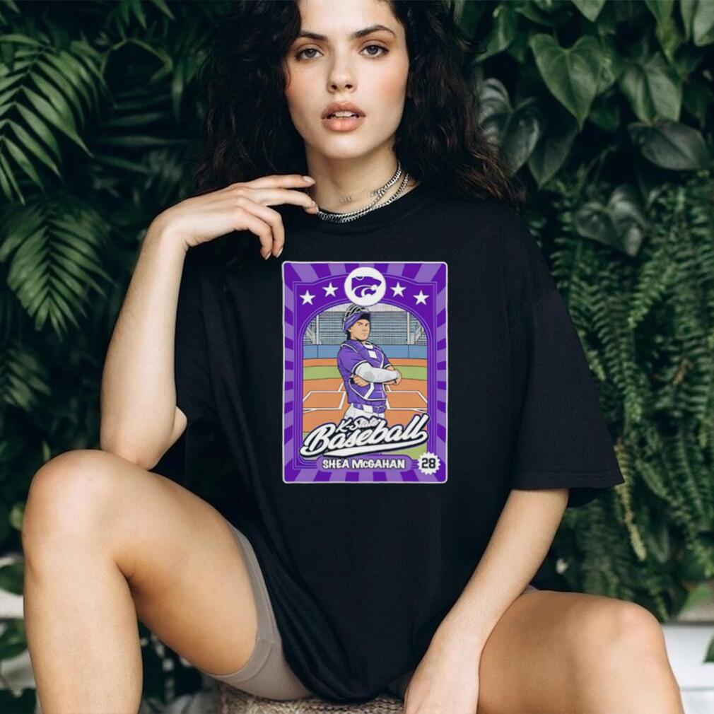 K State Baseball Shea McGahan #28 Vintage Trading Card Style T Shirt