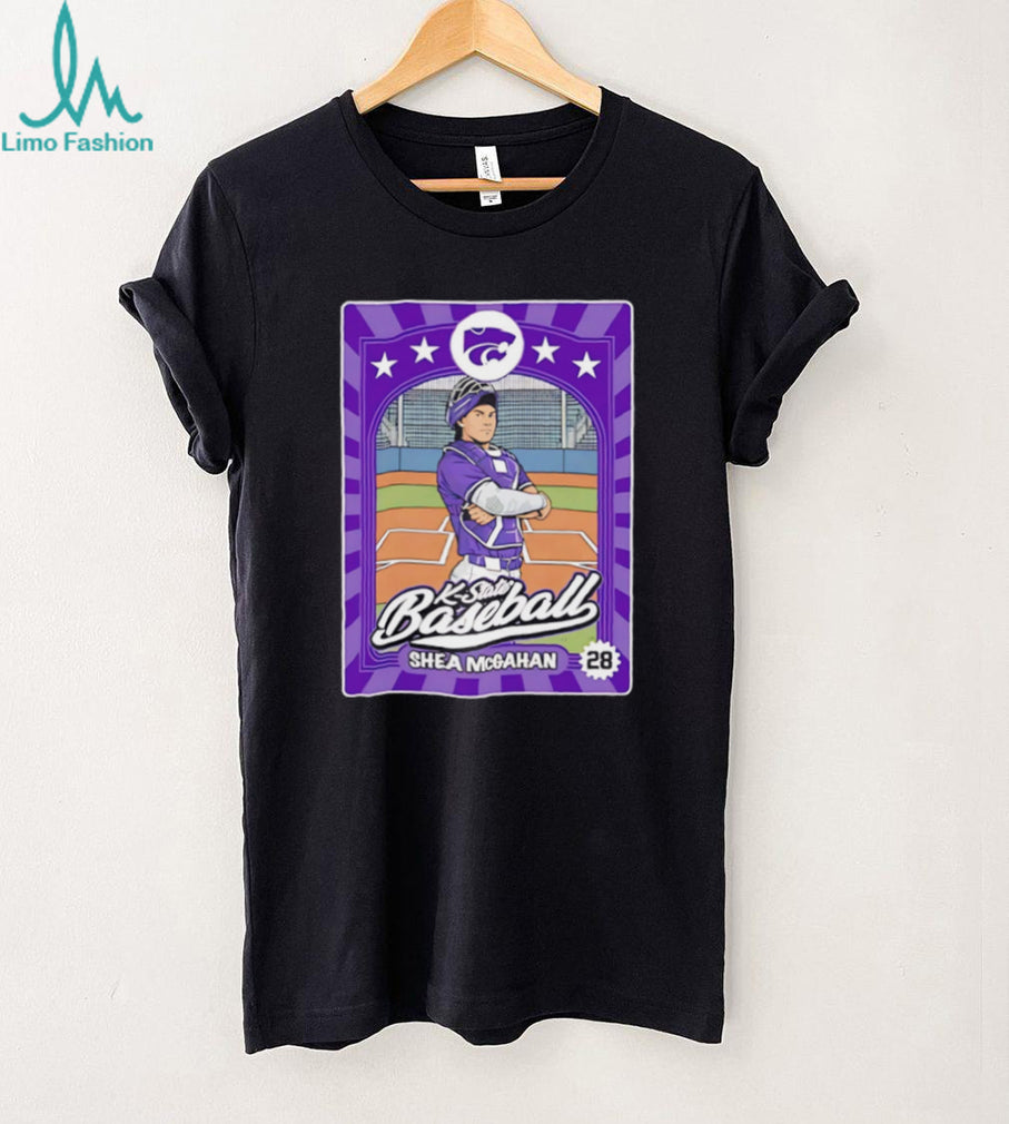 K State Baseball Shea McGahan #28 Vintage Trading Card Style T Shirt