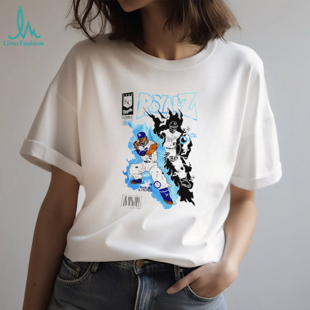 KC Royals Baseball Comic Art Design T Shirt