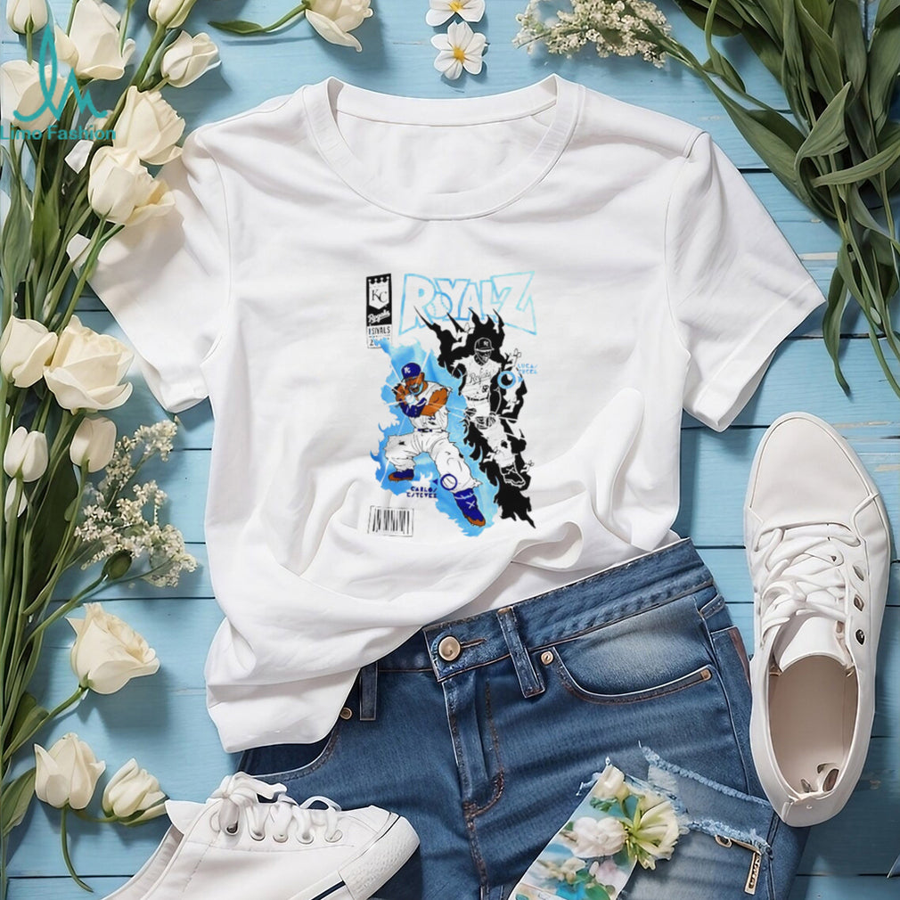 KC Royals Baseball Comic Art Design T Shirt