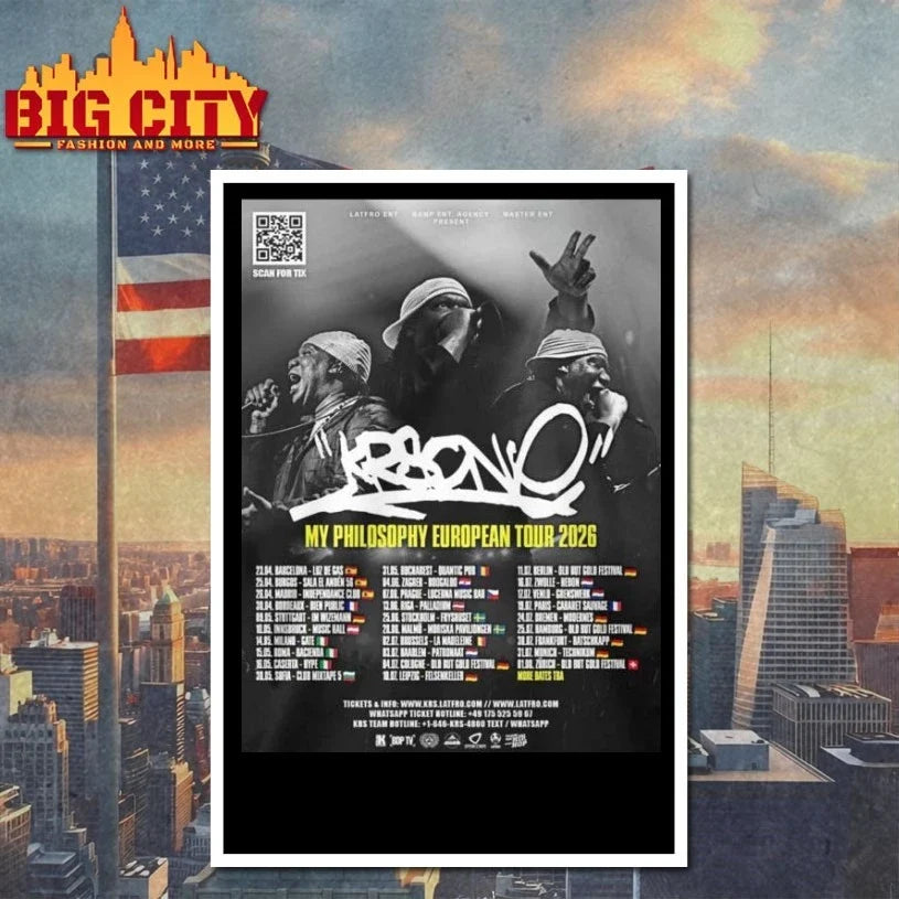 KRS-One Invading Europe The My Philosophy Tour 2026 poster t-shirt
