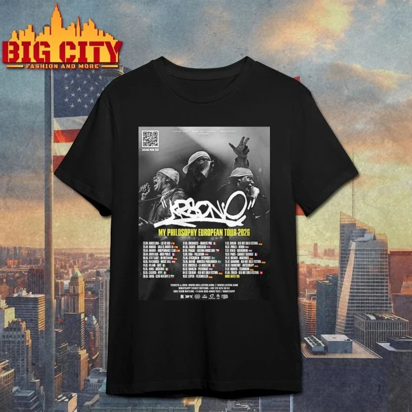 KRS-One Invading Europe The My Philosophy Tour 2026 poster t-shirt