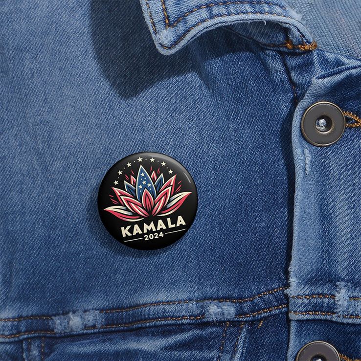 Kamala Harris 2024 Lotus For POTUS Custom Pin Button