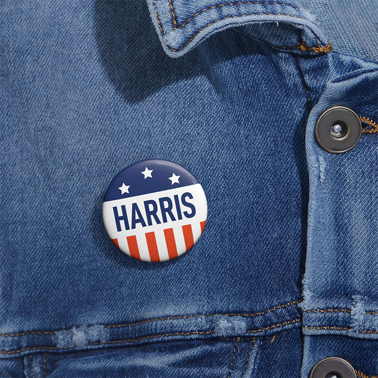 Kamala Harris America Flag Custom Pin Button