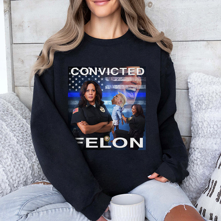 Kamala Harris Defeating Convicted Felon Donald Trump Shirt