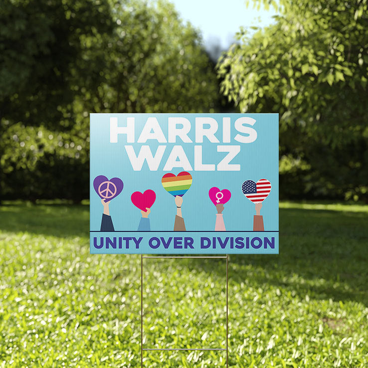 Kamala Walz Unity Over Division Yard Sign