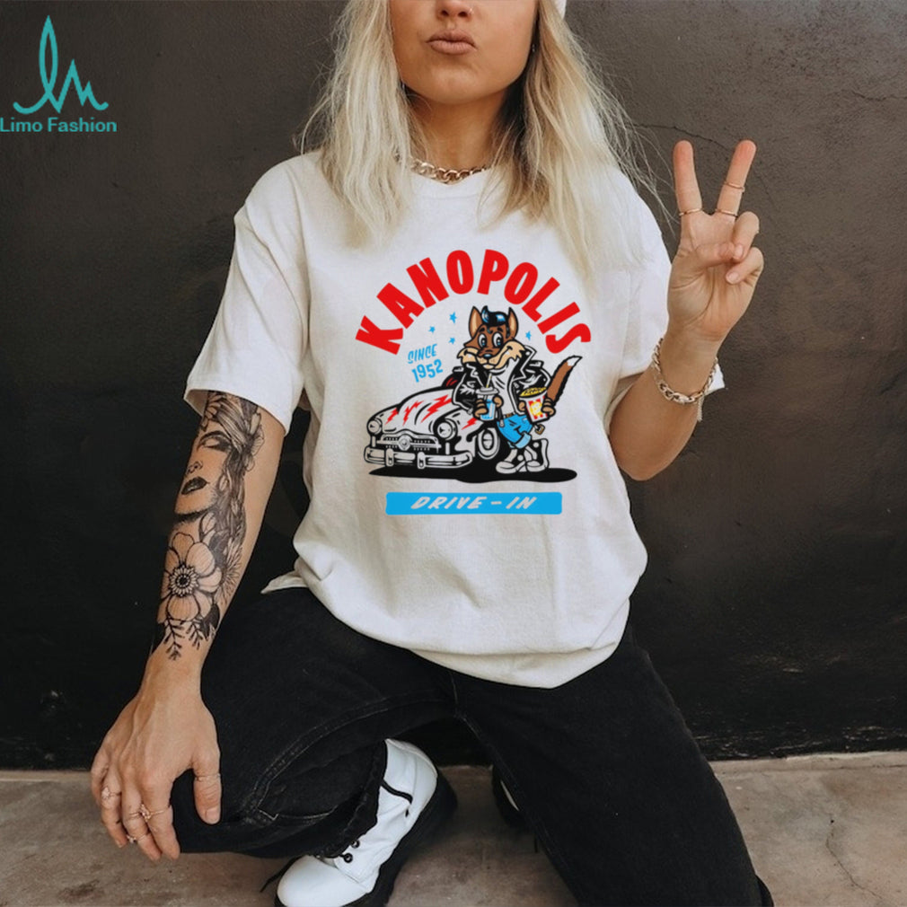 Kanopolis Drive In Since 1952 Vintage Mascot T Shirt Retro 50s Style Car Culture Graphic T Shirt