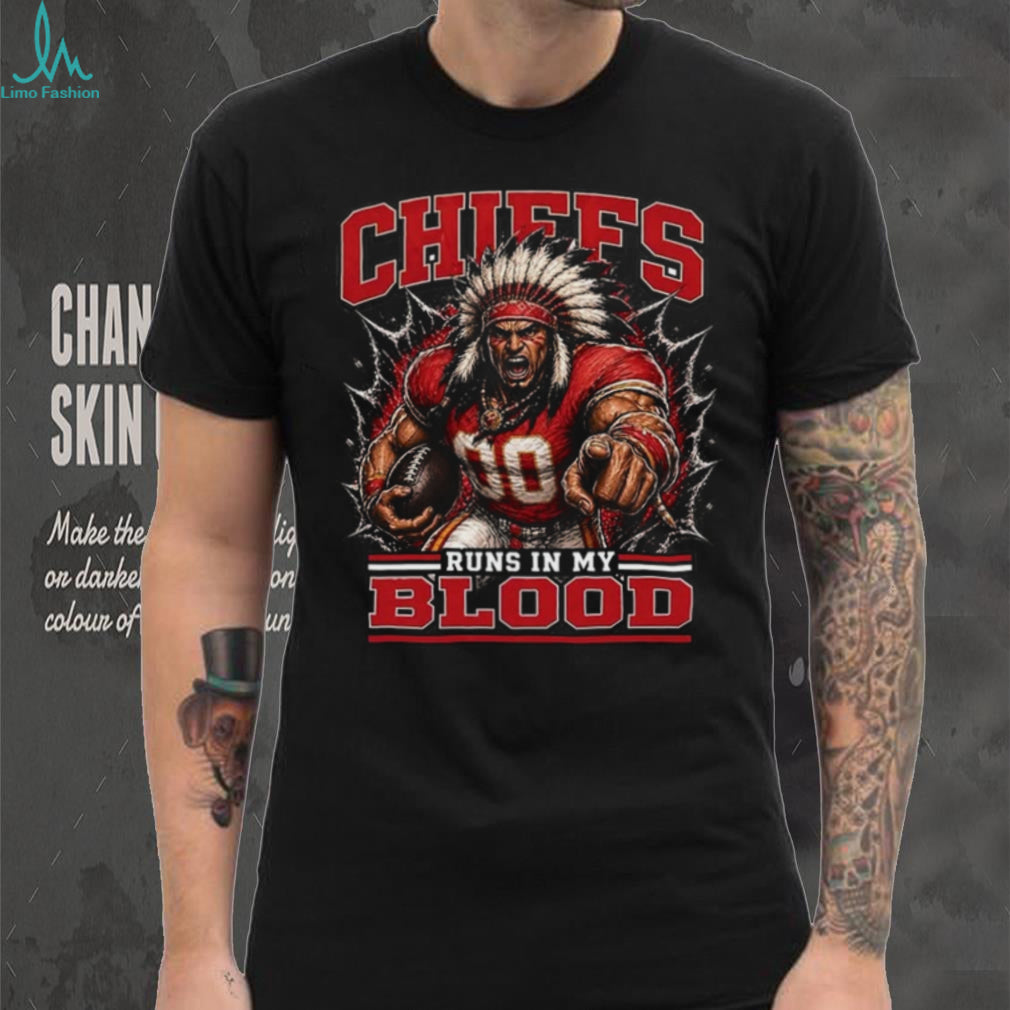 Kansas City Chiefs Football Runs In My Blood Fan Retro Vintage Men Shirt