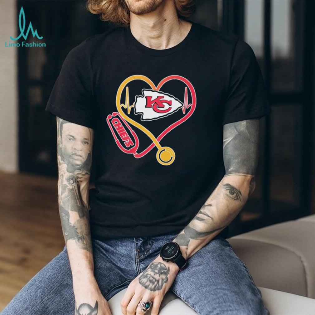Kansas City Chiefs Stethoscope Heartbeat Medical Professional T Shirt