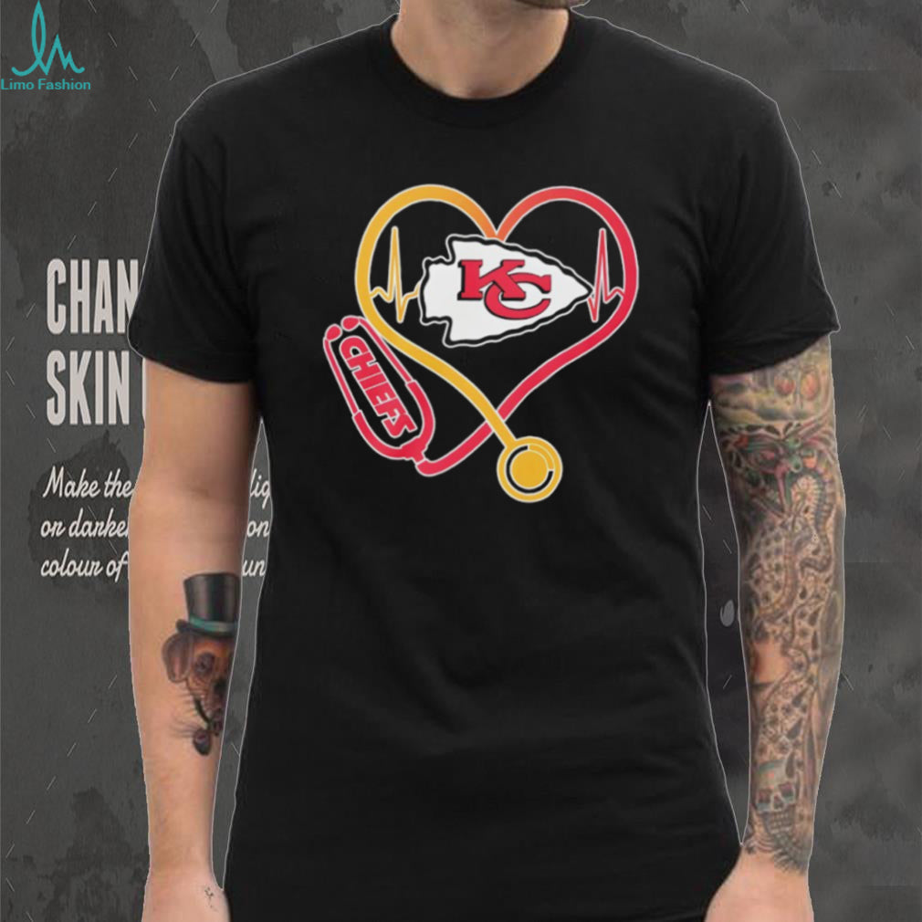 Kansas City Chiefs Stethoscope Heartbeat Medical Professional T Shirt