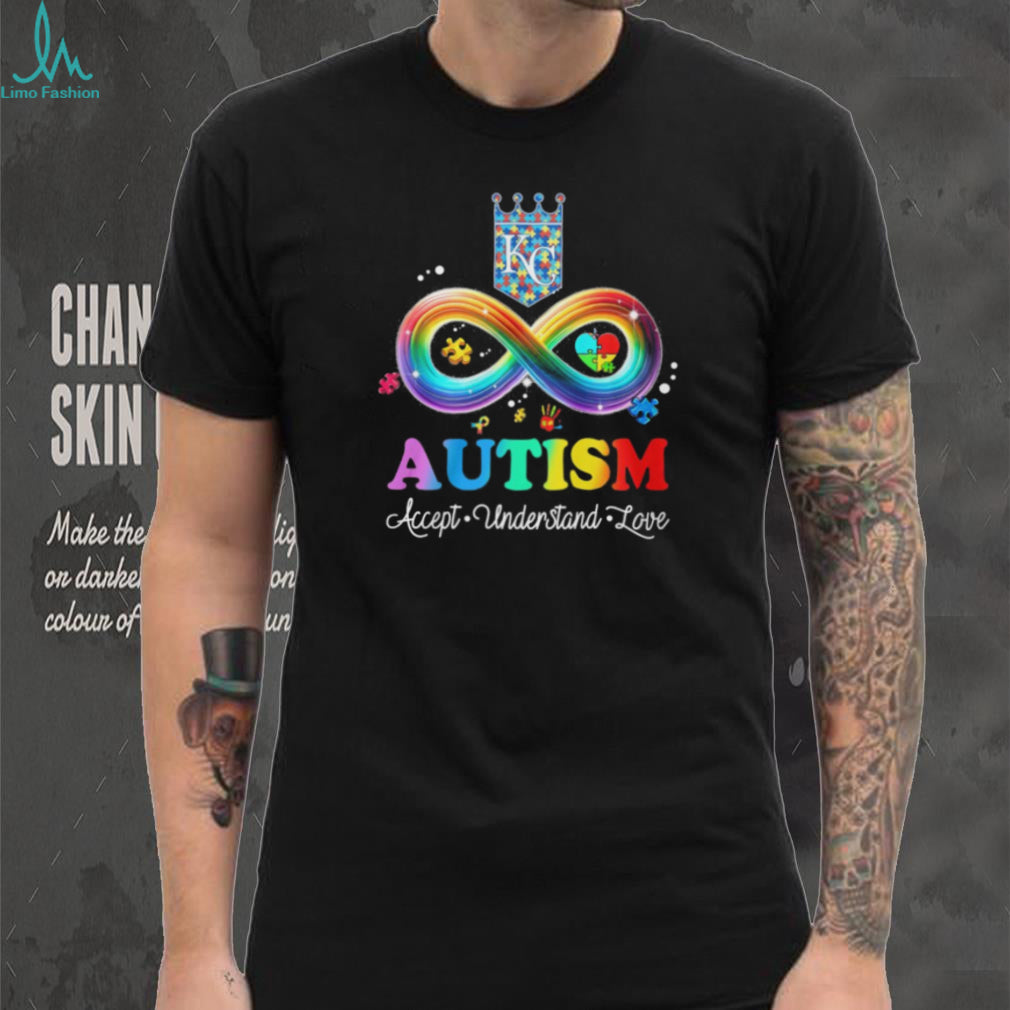 Kansas City KC Royals Autism Awareness Infinity Rainbow T Shirt