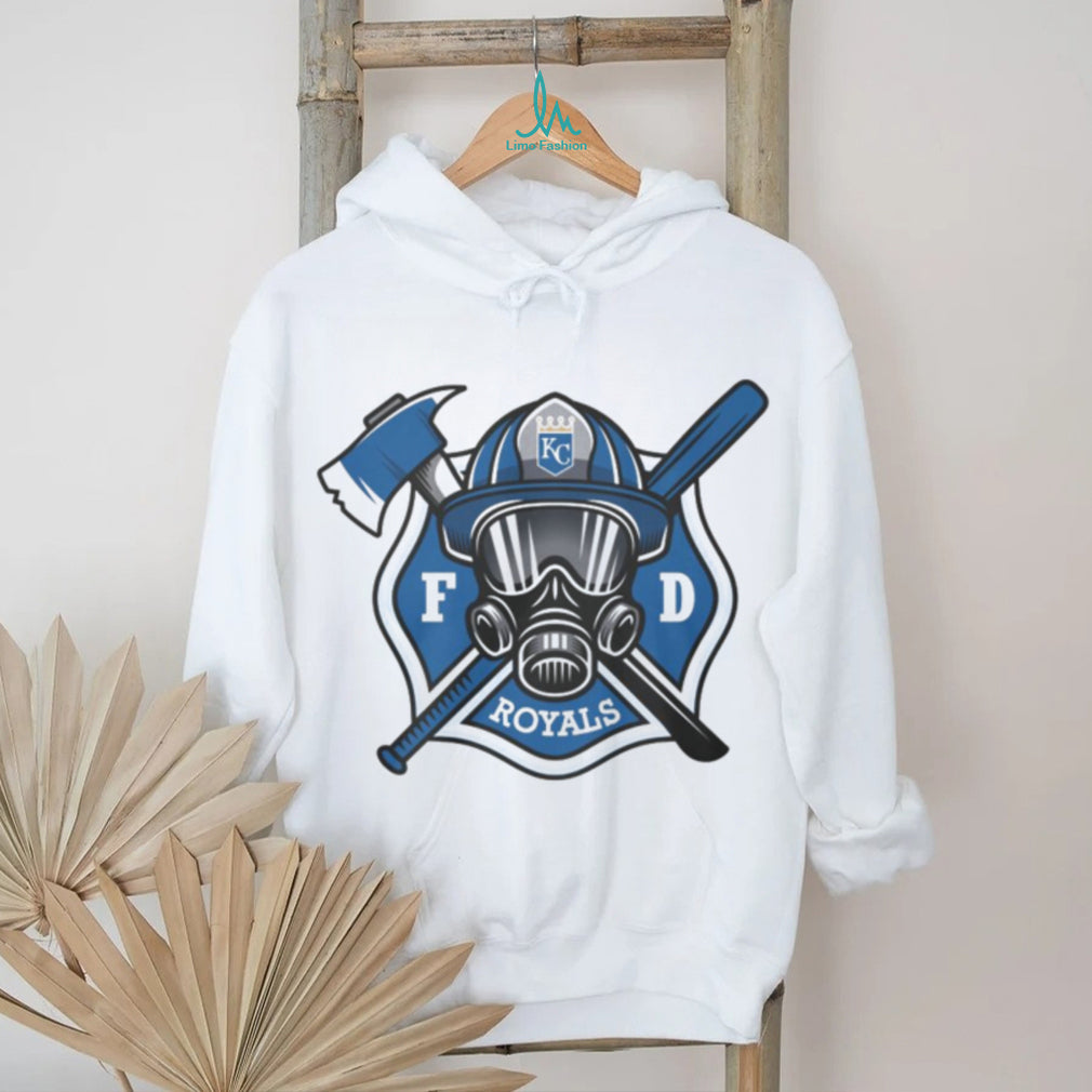 Kansas City Royals Firefighter FD First Responder Baseball Fans Retro Men Women White T Shirt