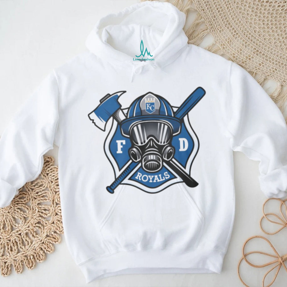 Kansas City Royals Firefighter FD First Responder Baseball Fans Retro Men Women White T Shirt