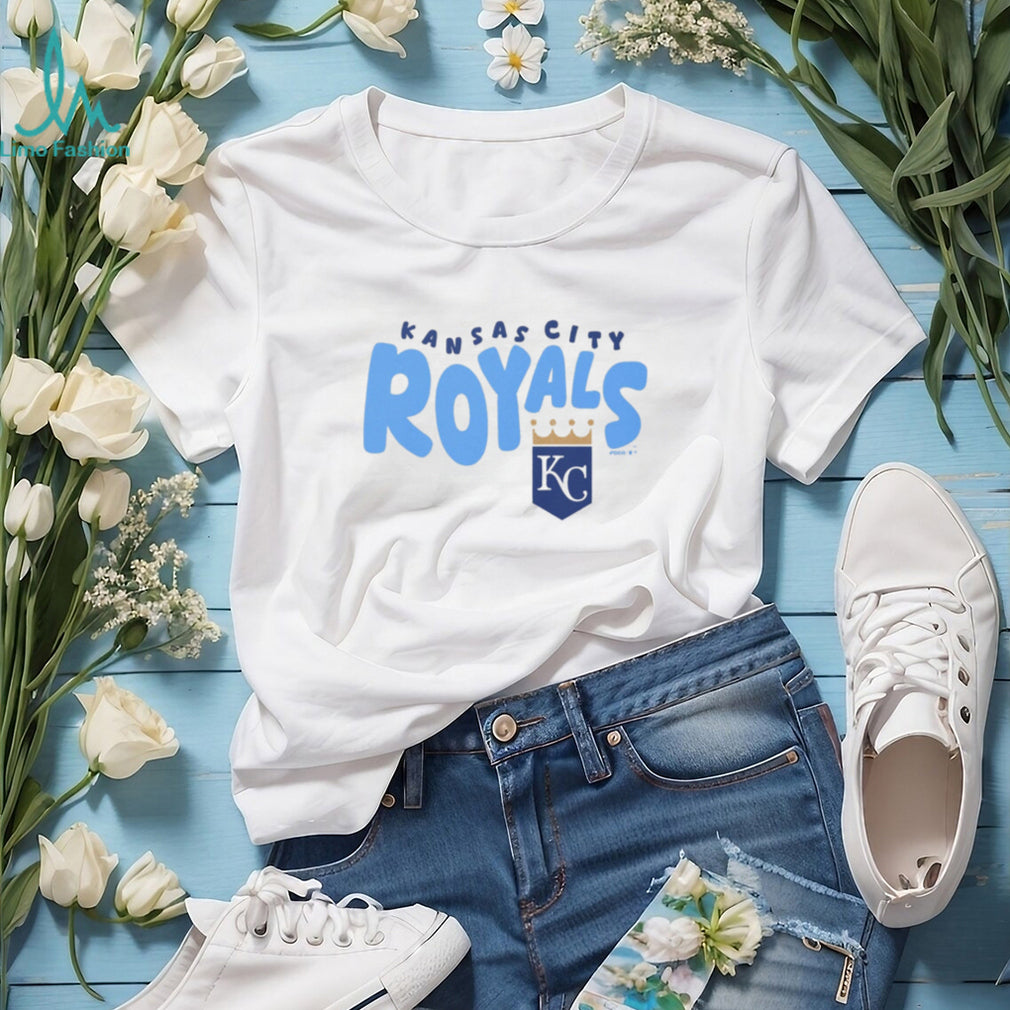 Kansas City Royals Retro Bubble Font Oatmeal Crewneck T shirt