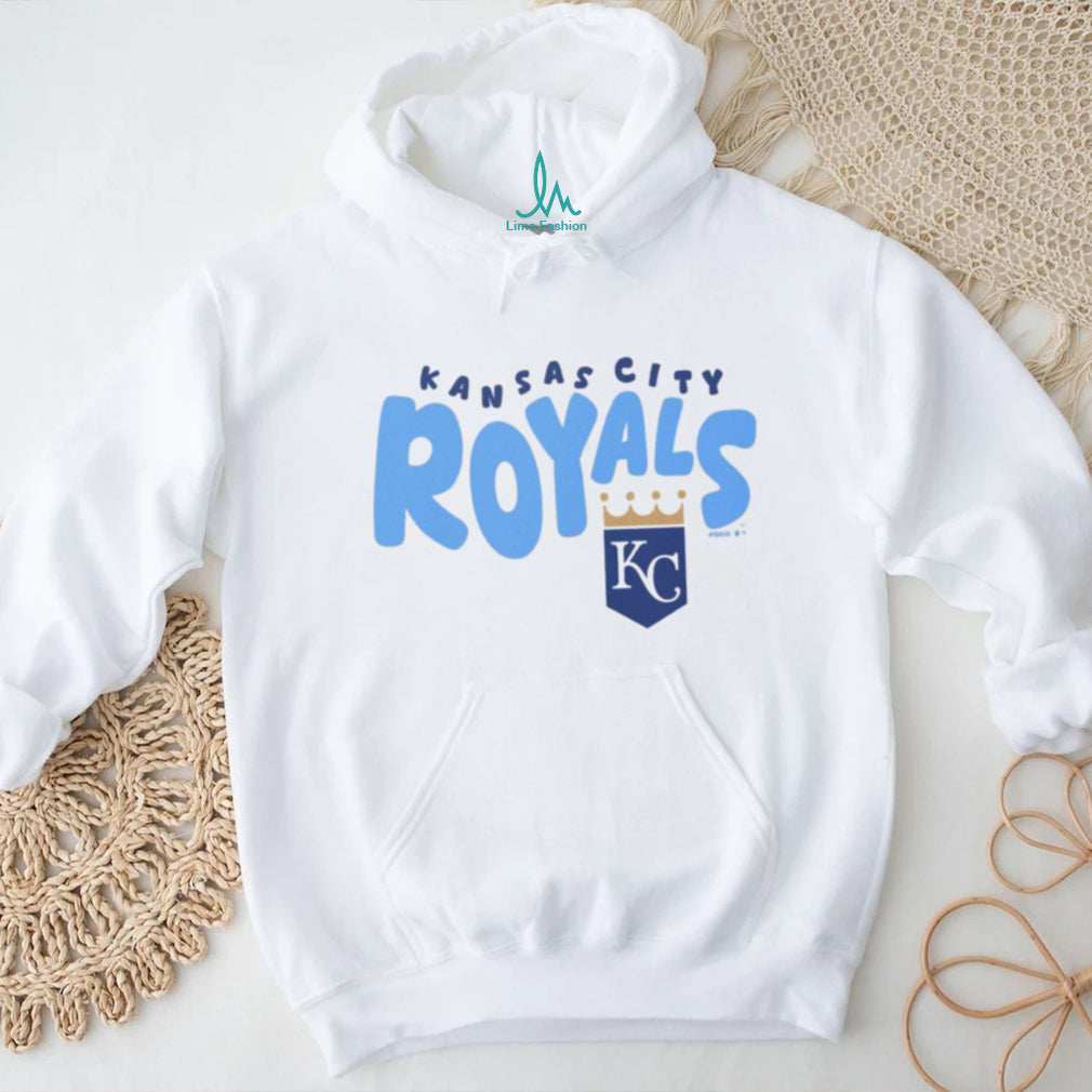 Kansas City Royals Retro Bubble Font Oatmeal Crewneck T shirt