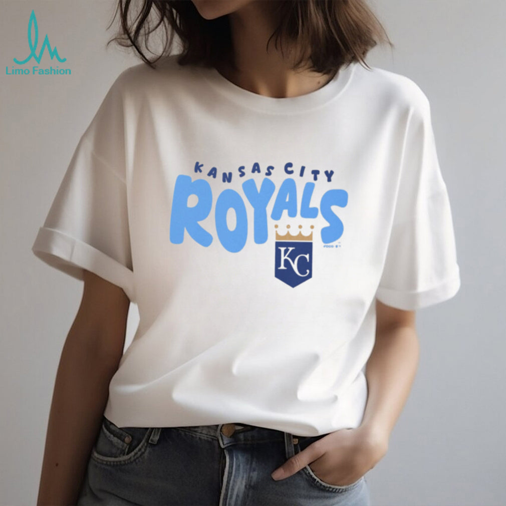 Kansas City Royals Retro Bubble Font Oatmeal Crewneck T shirt