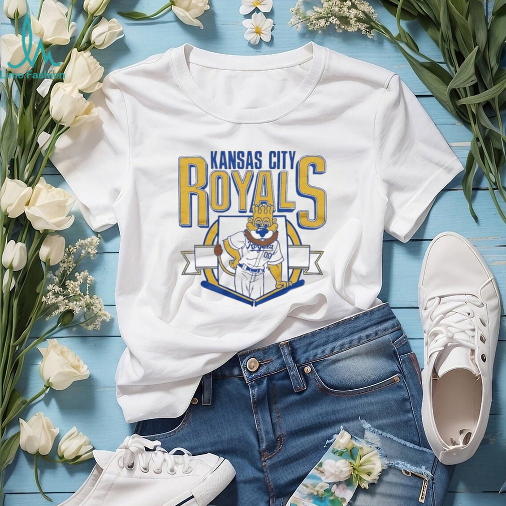 Kansas City Royals Sluggerrr Mascot Retro Logo Baseball T Shirt