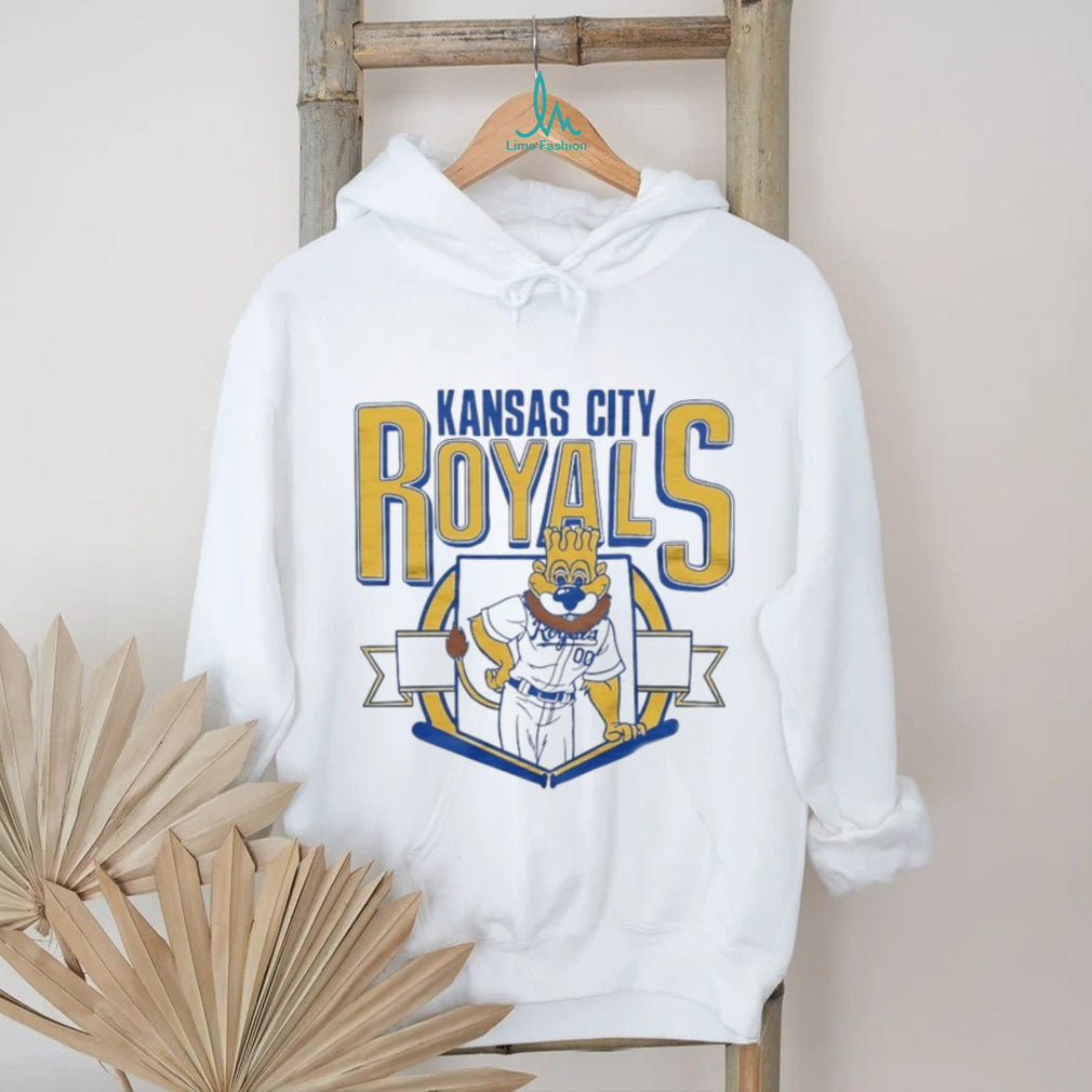 Kansas City Royals Sluggerrr Mascot Retro Logo Baseball T Shirt