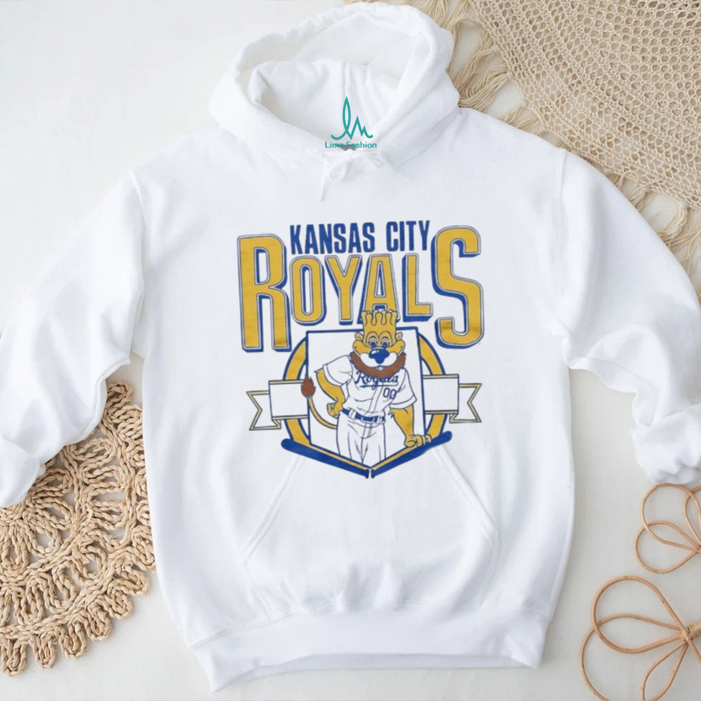 Kansas City Royals Sluggerrr Mascot Retro Logo Baseball T Shirt
