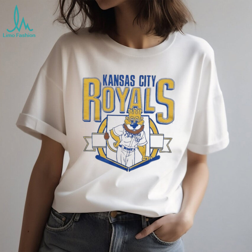 Kansas City Royals Sluggerrr Mascot Retro Logo Baseball T Shirt