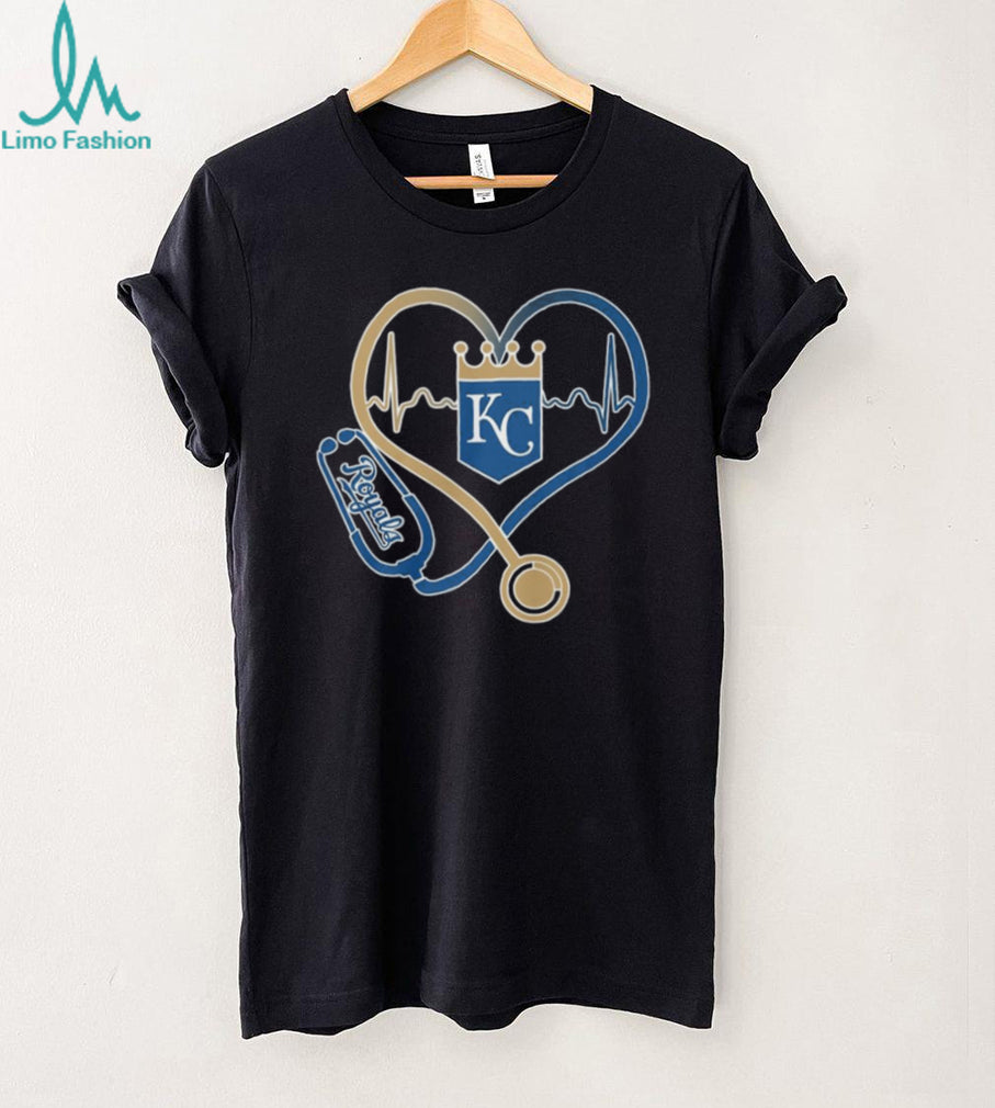 Kansas City Royals Stethoscope Heartbeat Nurse & Medical Fan T Shirt