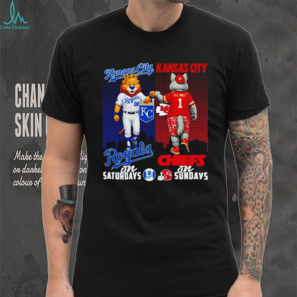 Kansas City Royals on Saturdays KC Chiefs on Sundays Missouri Sports Fan T Shirt