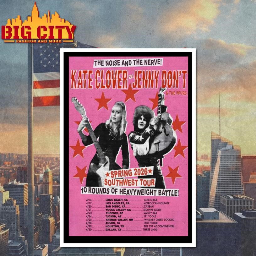 Kate Clover VS Jenny Don’t Spring 2026 Southwest Tour Poster Shirt