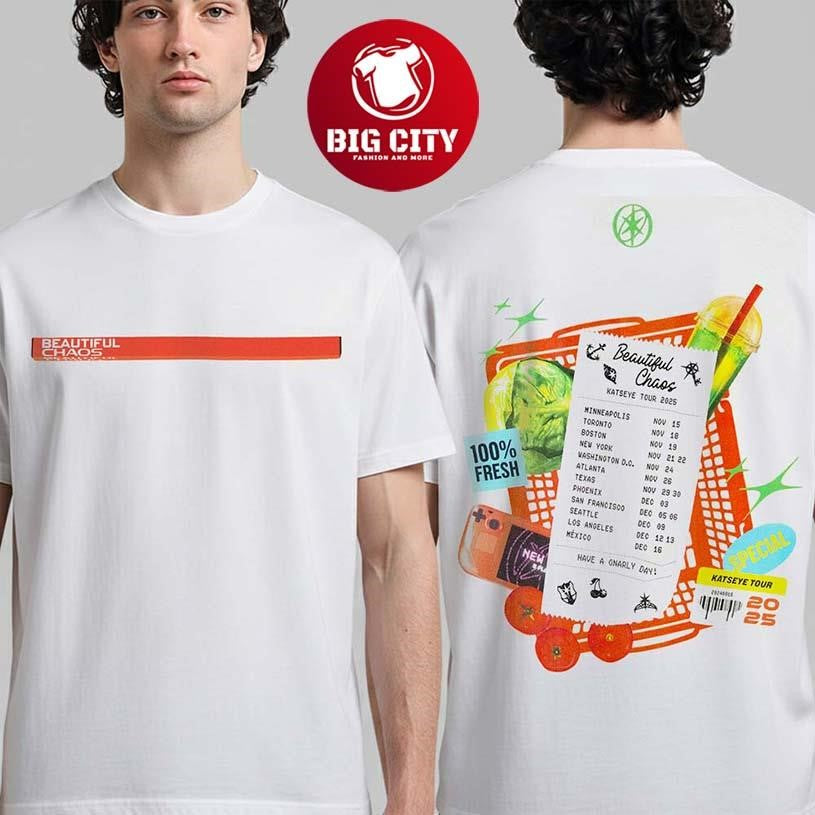 Katseye Beautiful Chaos Tour 2025 Collection Bodega-Inspired Vibe Routing Two Sided Shirt