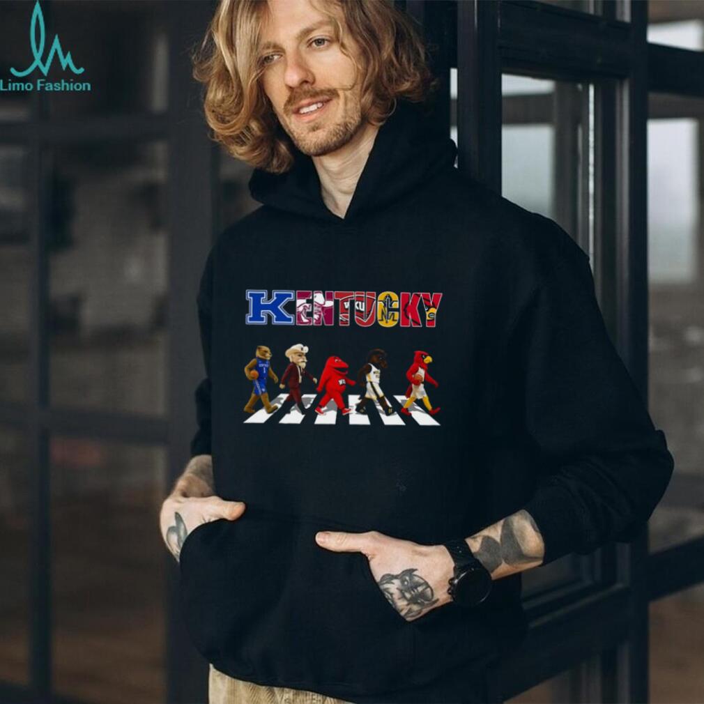 Kentucky Sports Mascots Abbey Road Walking Black T Shirt