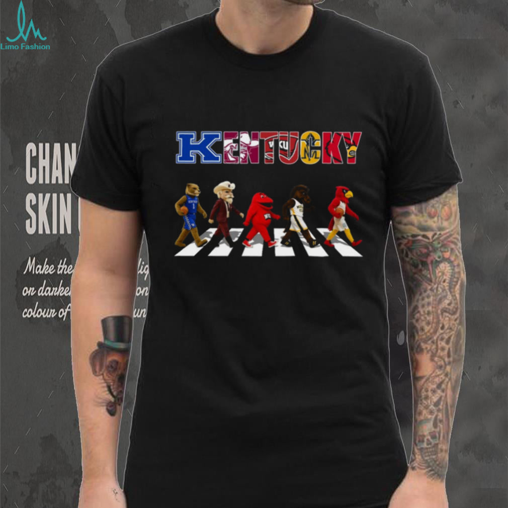 Kentucky Sports Mascots Abbey Road Walking Black T Shirt