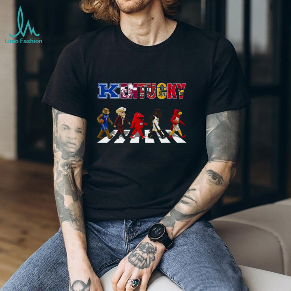 Kentucky Sports Mascots Abbey Road Walking Black T Shirt