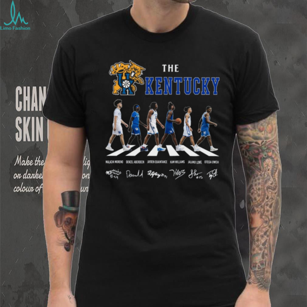 Kentucky Wildcats Abbey Road Basketball Team Signatures Coffee T Shirt