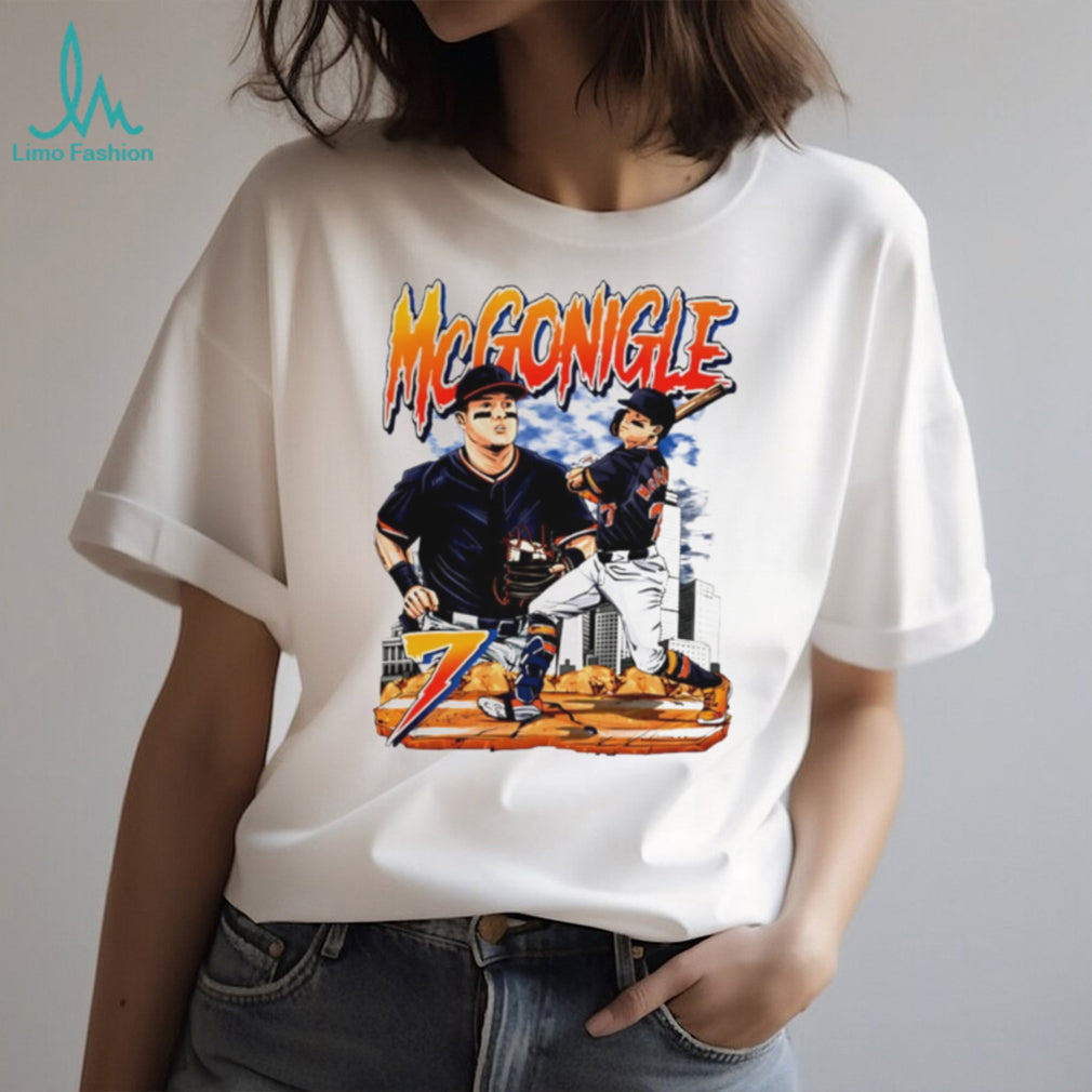 Kevin McGonigle Number 7 Baseball Player City Skyline Vintage Retro Fans T Shirt