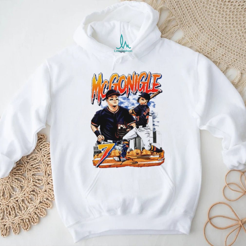 Kevin McGonigle Number 7 Baseball Player City Skyline Vintage Retro Fans T Shirt