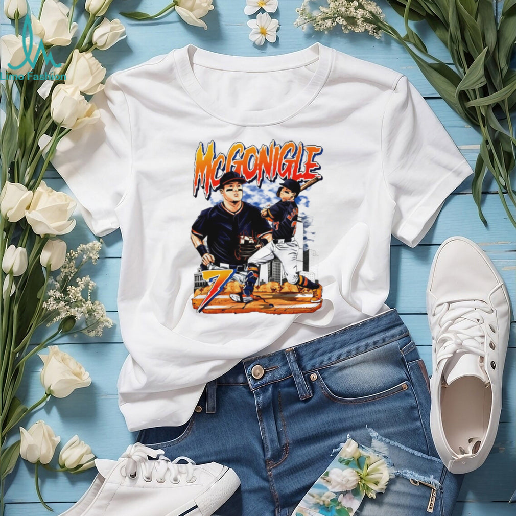 Kevin McGonigle Number 7 Baseball Player City Skyline Vintage Retro Fans T Shirt