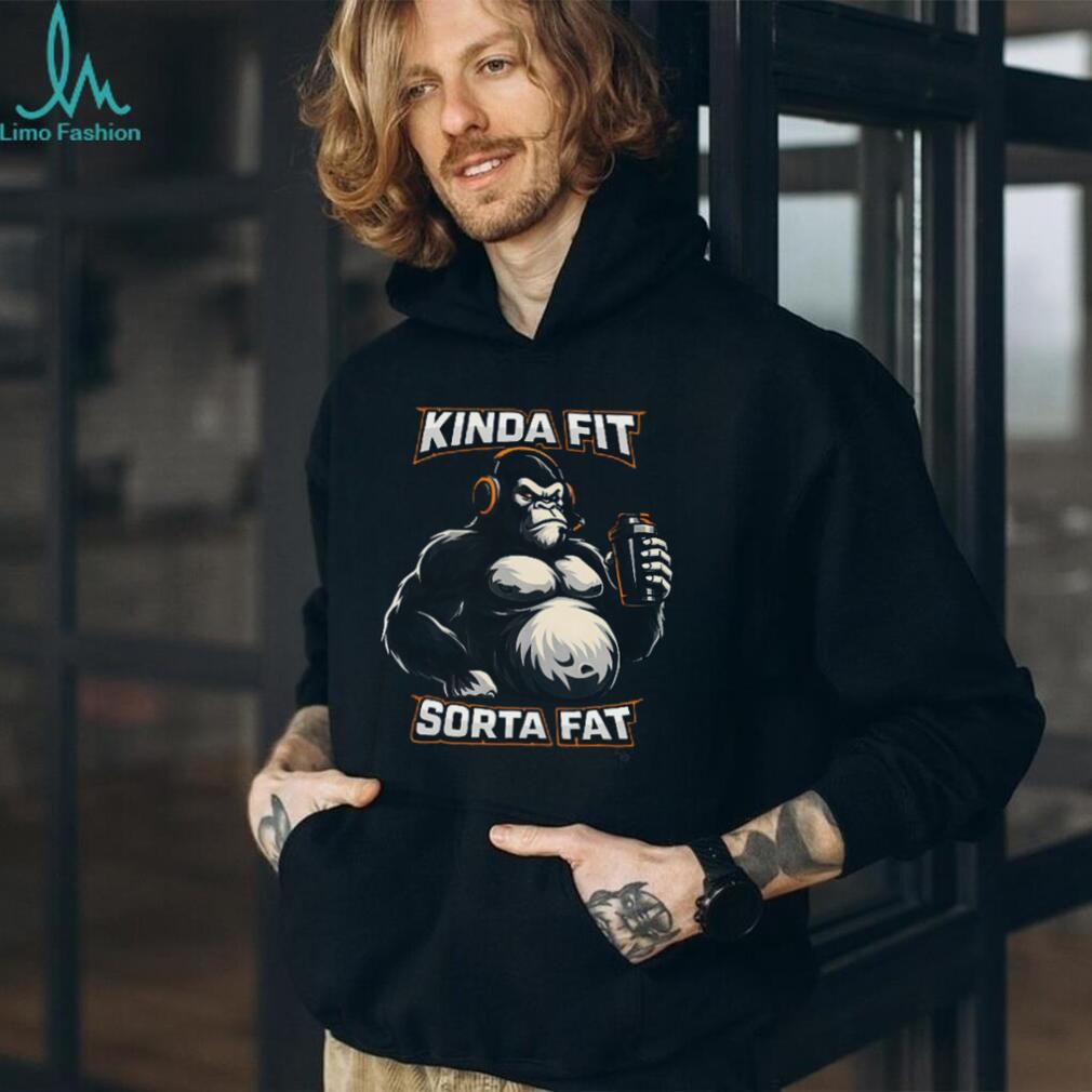 Kinda Fit Sorta Fat Gorilla Protein Shaker Gym T Shirt