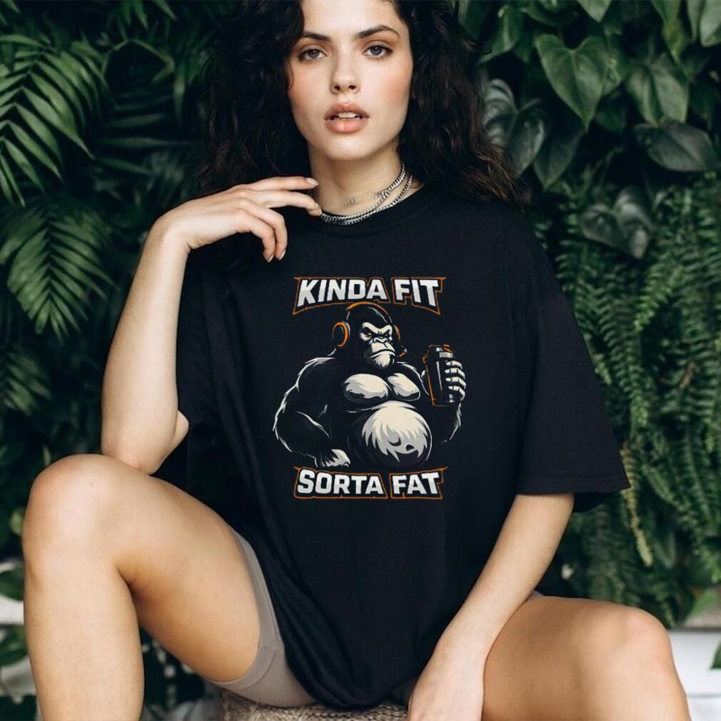 Kinda Fit Sorta Fat Gorilla Protein Shaker Gym T Shirt