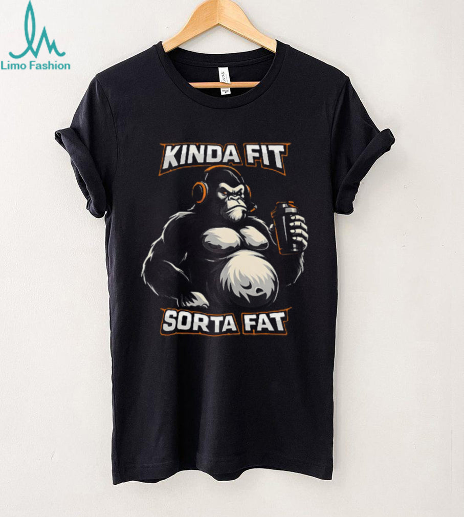 Kinda Fit Sorta Fat Gorilla Protein Shaker Gym T Shirt