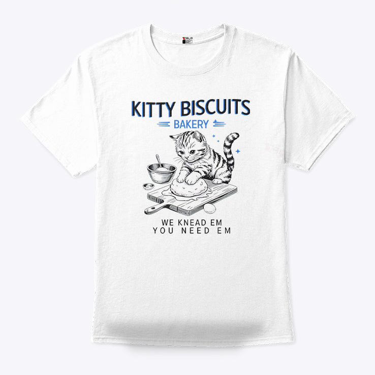Kitty Biscuits Bakery We Knead Em You Need Em Cat T Shirt