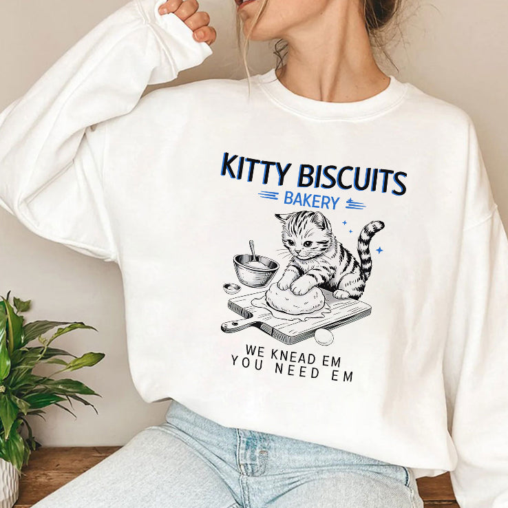 Kitty Biscuits Bakery We Knead Em You Need Em Cat T Shirt