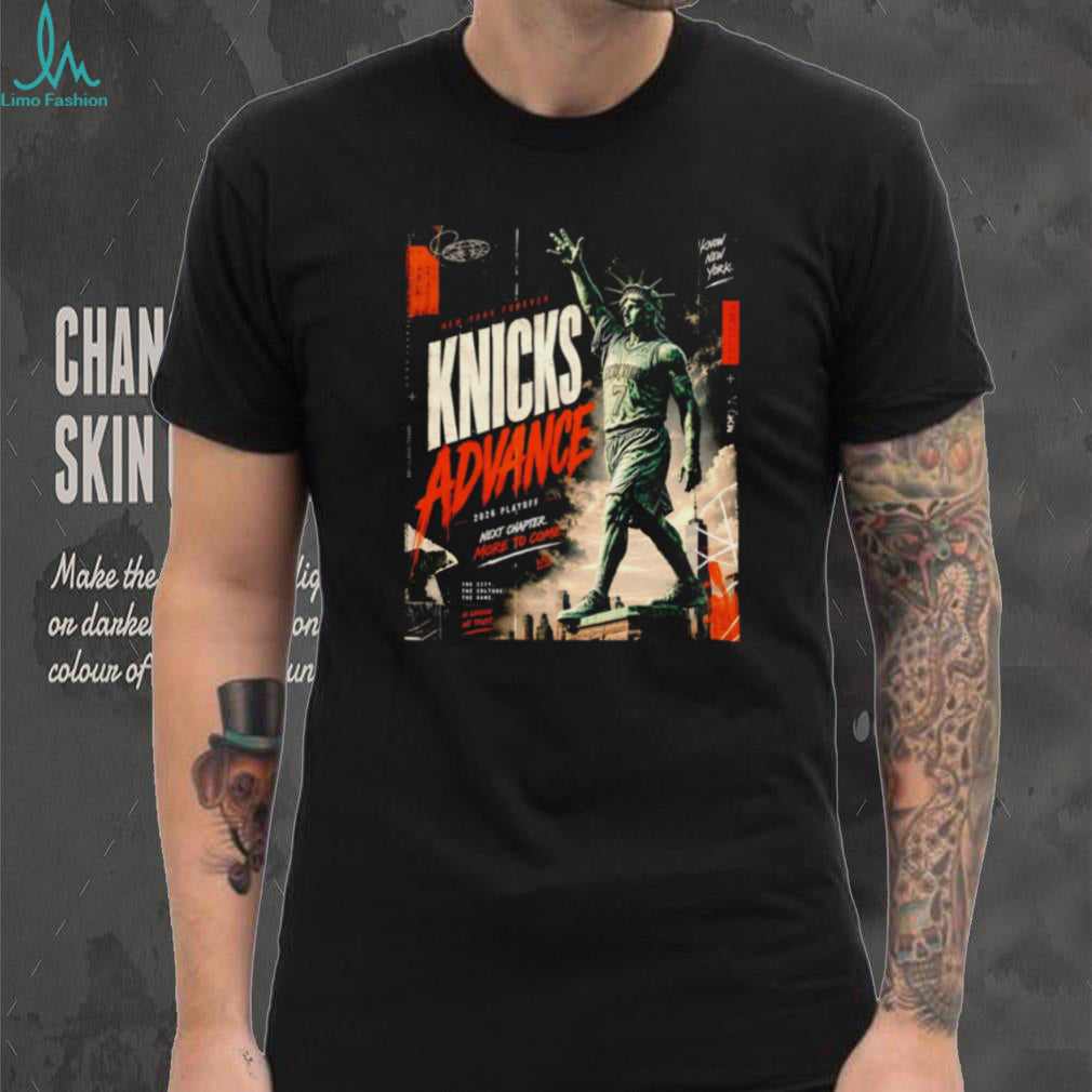 Knicks Advance 2024 Playoff New York Liberty Statue T Shirt