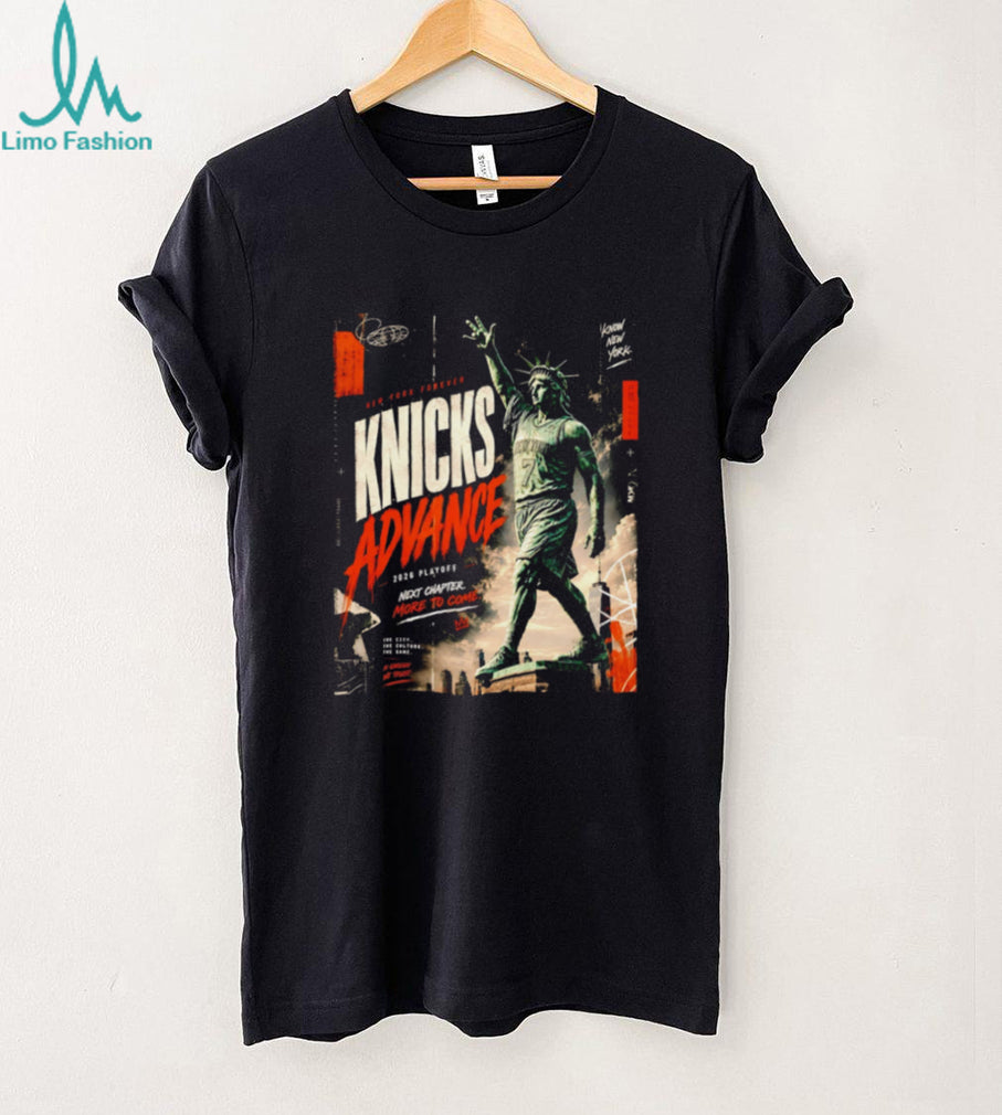 Knicks Advance 2024 Playoff New York Liberty Statue T Shirt