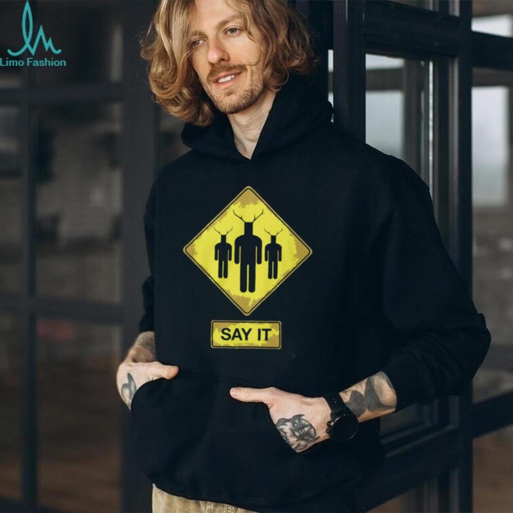 Knights Who Say Ni Road Sign T Shirt “Say It” Warning Graphic