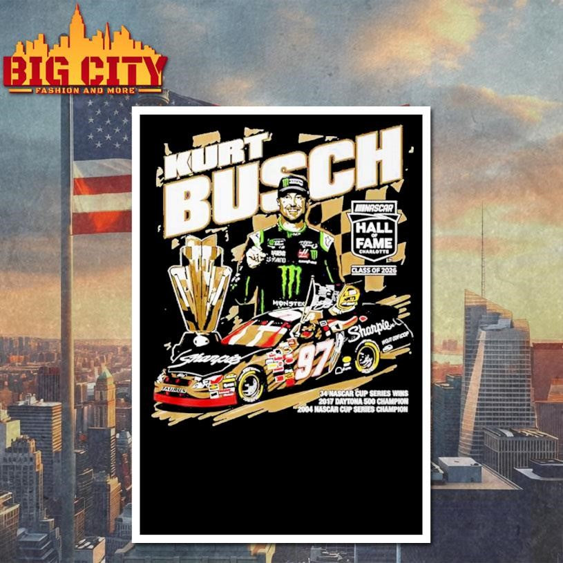 Kurt Busch Checkered Flag Sports Nascar 2026 Hall Of Fame Shirt