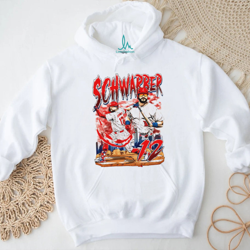 Kyle Schwarber Philadelphia Baseball Player Skyline Retro Style Men Fans T Shirt